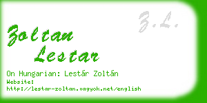 zoltan lestar business card