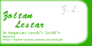 zoltan lestar business card